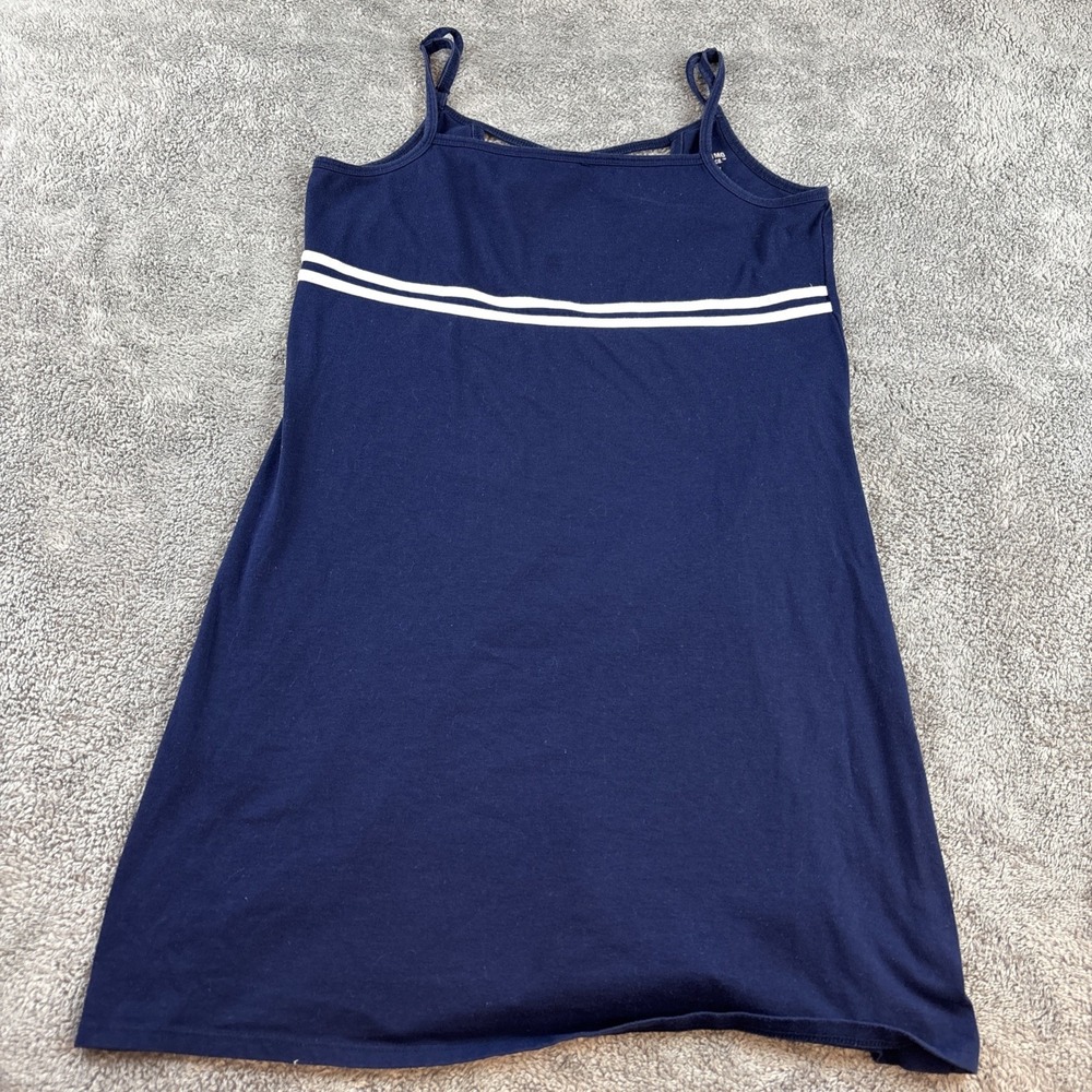 Mossimo Sleeveless Stripe Dress Womens Medium Navy